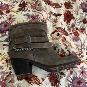 Grey/brown booties